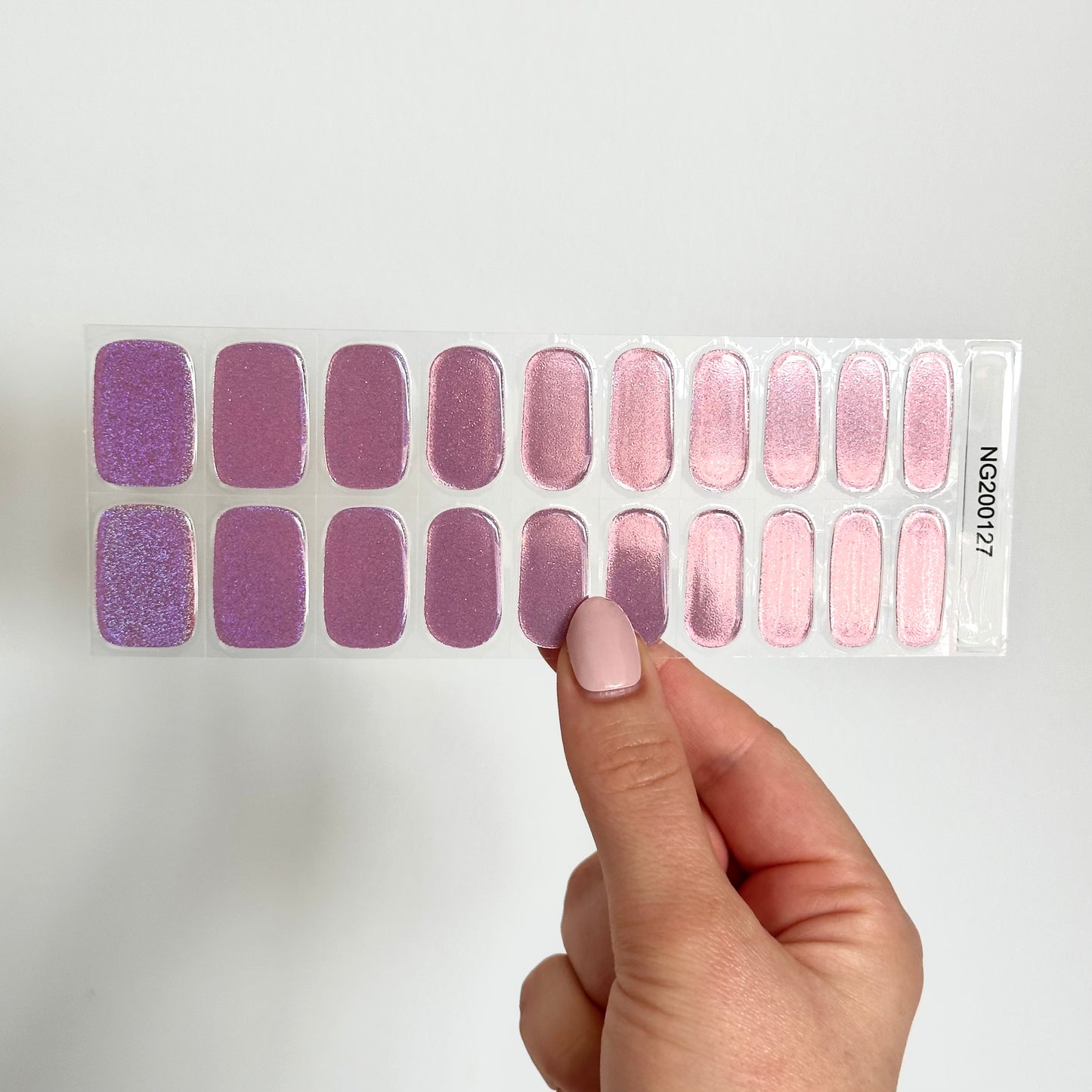 Rosa Glitzer Gel-Nagelsticker