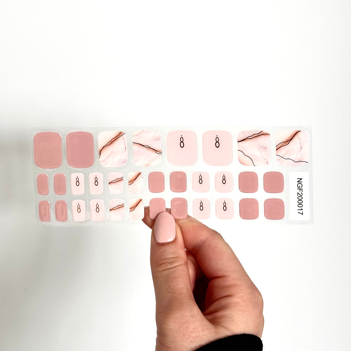 Pediküre Marble Pink Gellack-Sticker