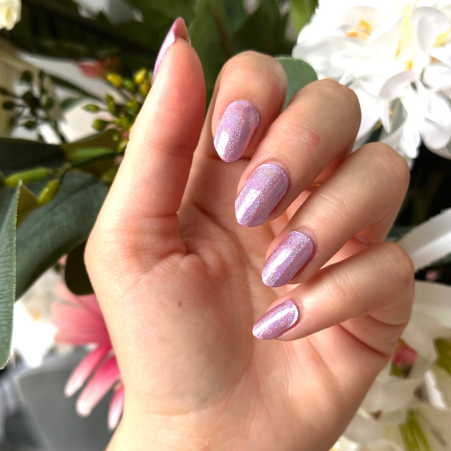 Rosa Glitzer Gel-Nagelsticker