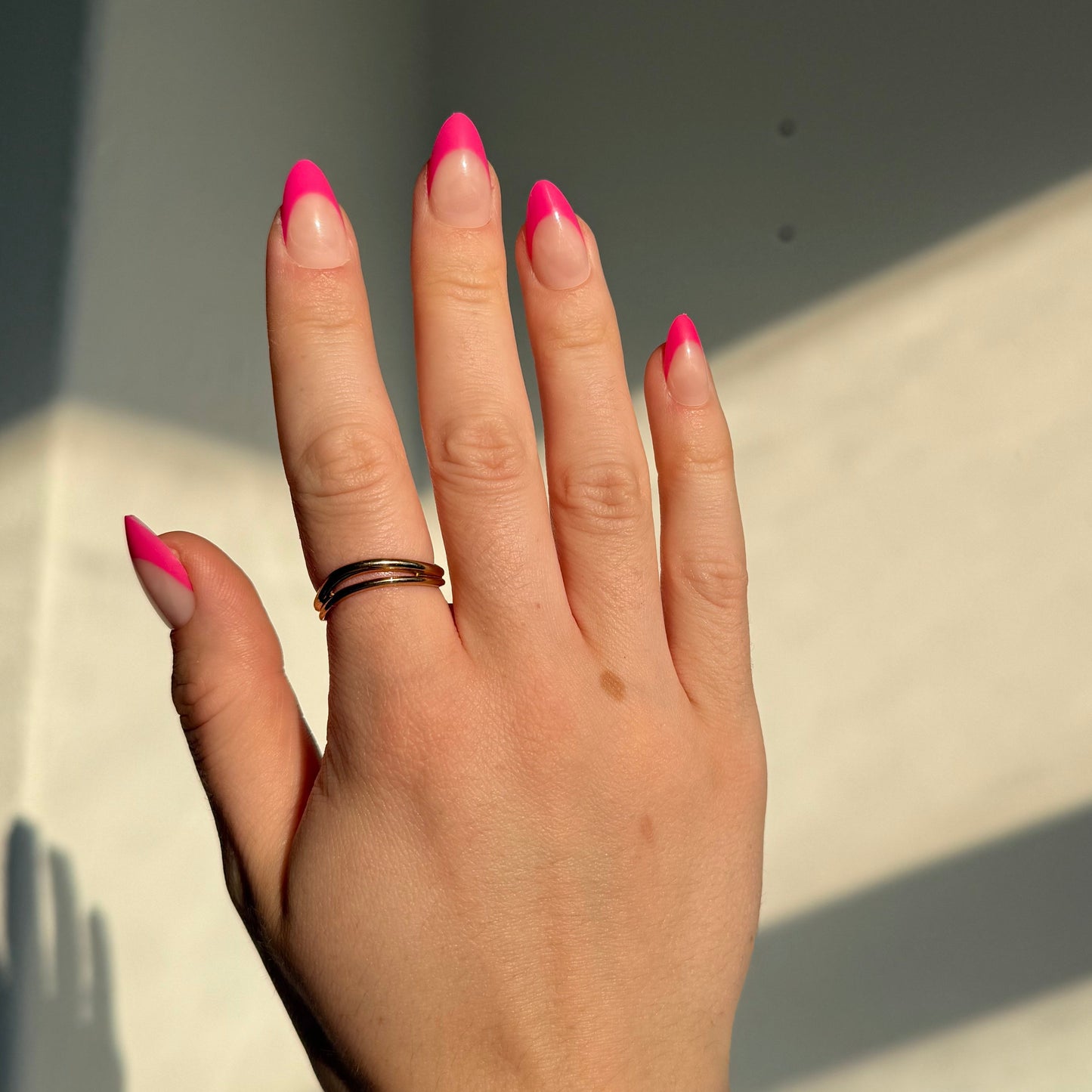 Pink tips french manicure press-ons 